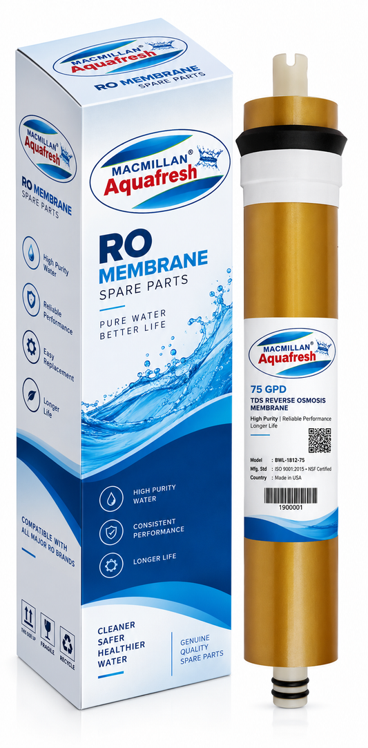 Macmillan Aquafresh High 1500 TDS Membrane Spare for All Type of RO Water Purifier (75 GPD Membrane) - Golden