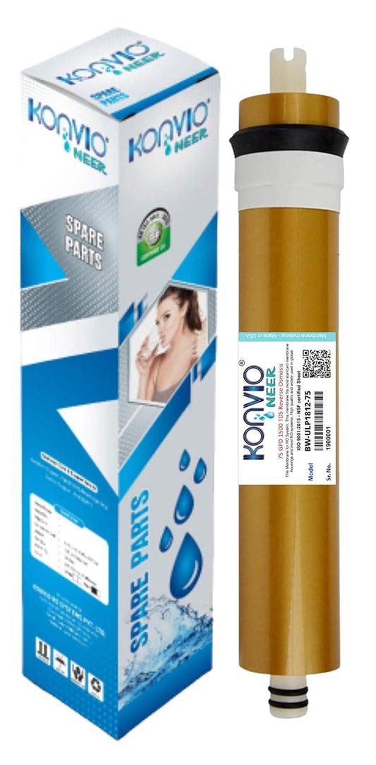 Macmillan Aquafresh High 1500 TDS Membrane Spare for All Type of RO Water Purifier (75 GPD Membrane) - Golden
