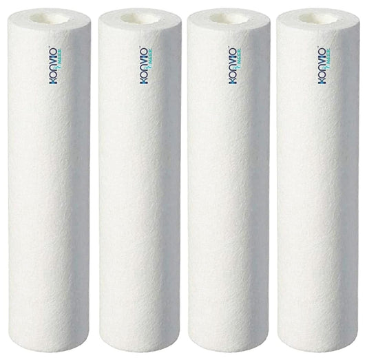 Macmillan Aquafresh 10 Inch High Density Spun Pre-Filter (5 Micron PP Spun) Cartridge Compatible for 10 Inch Pre-Filter Housing of All Water Purifier | Pack of 4 Spun
