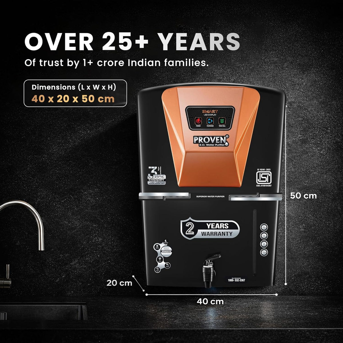 Proven Jupiter RO Water Purifier for Home, 12L | RO+UF+UV with Copper, Zinc & Alkaline, TDS Adjuster, ISI Certified, Borewell & Hard Water.