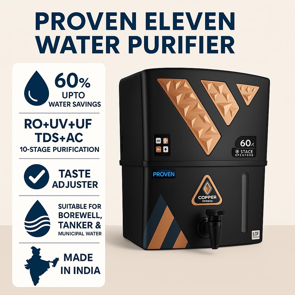 Proven Eleven Zinc RO Water Purifier 12L RO+UV+UF Copper